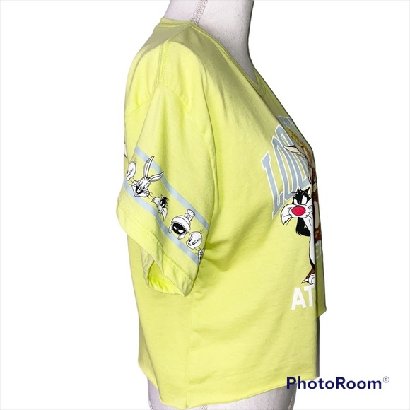 Looney Tunes Neon Cropped Graphic T-Shirt NWT Size XXL - Picture 3 of 9
